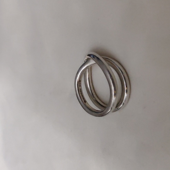 Tiffany & Co Paloma Picasso Le Cercle Cross Ring Sterling Silver 6.5 Reversible - Picture 5 of 9